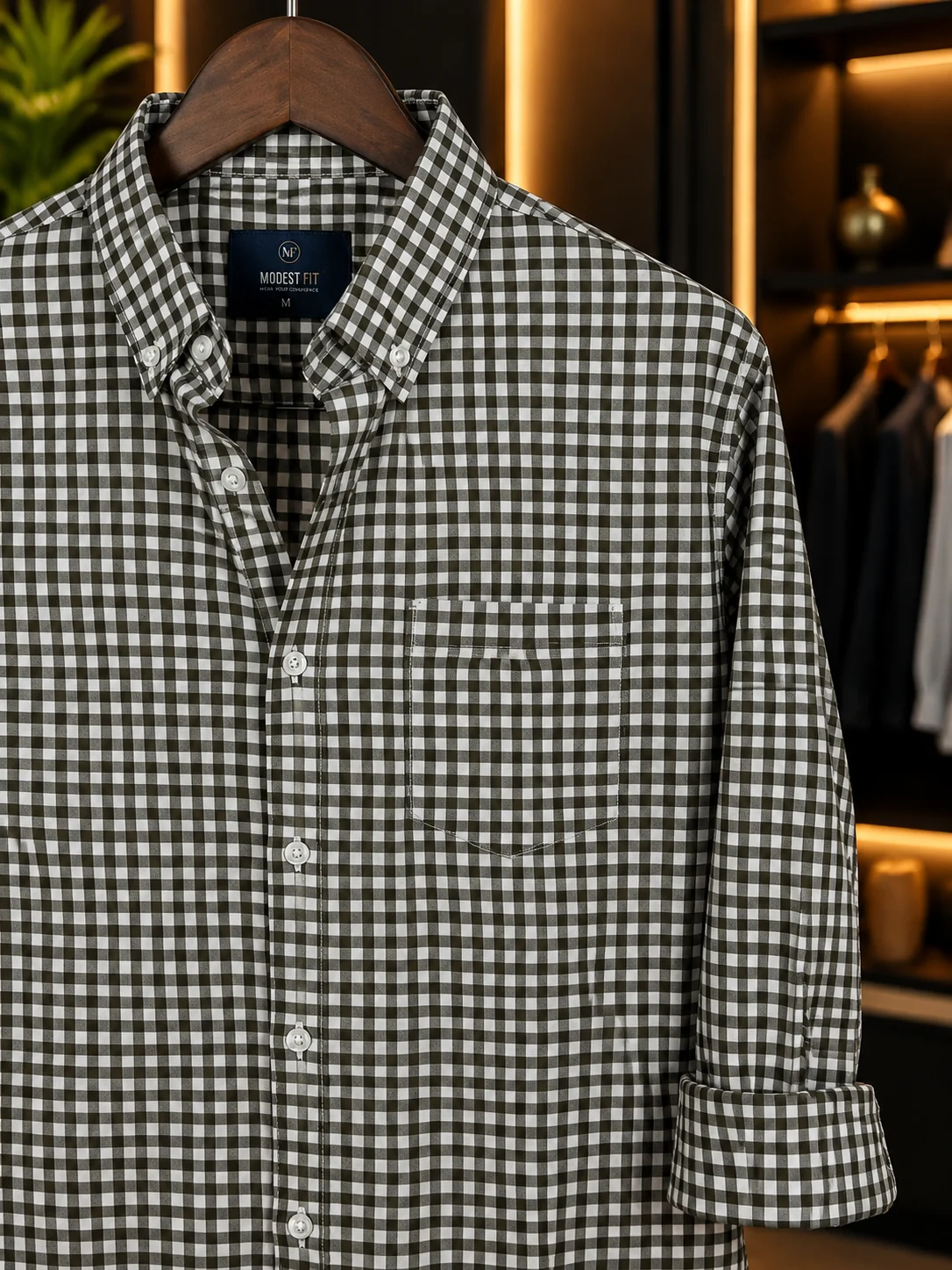 Ivory White Urban Check Shirt | MF-0013