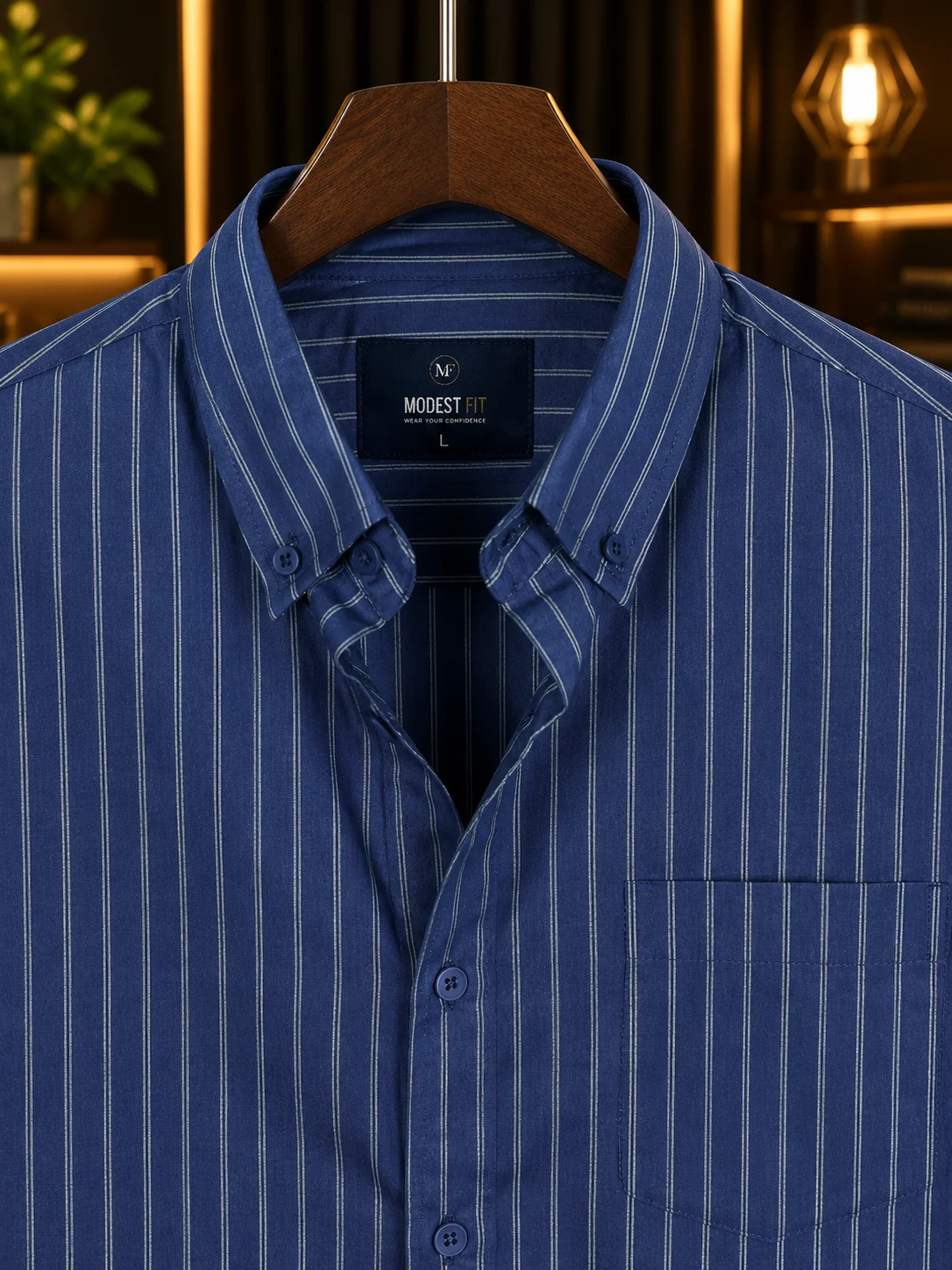 Light Blue White Stripe Shirt | MF-0014
