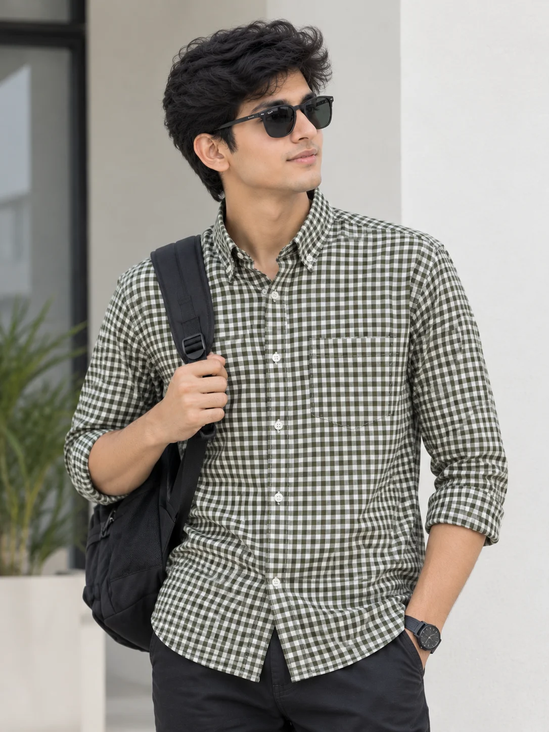 Ivory White Urban Check Shirt | MF-0013 thumb 4