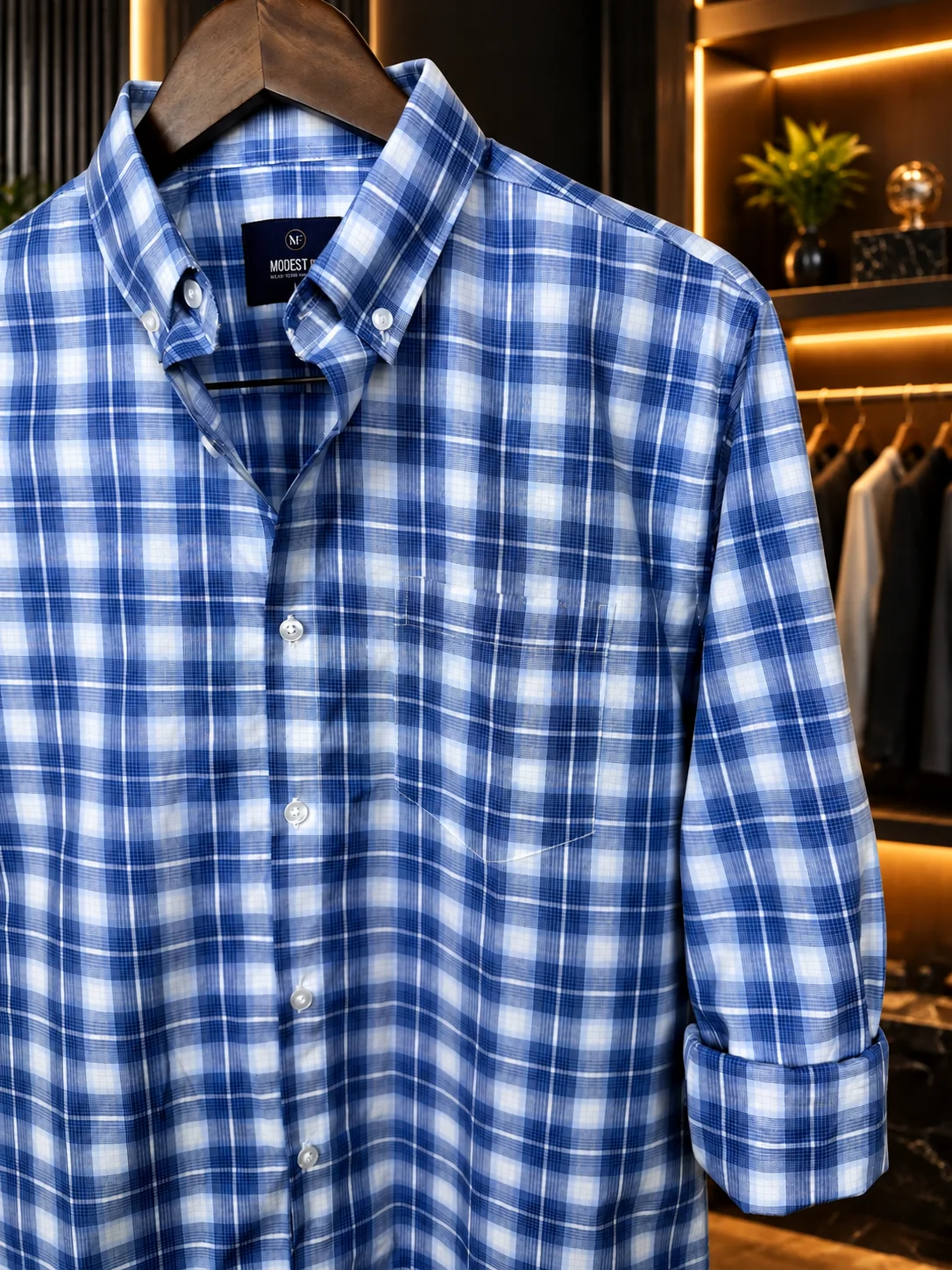 Blue Heritage Check Shirt | MF-0020 thumb 3