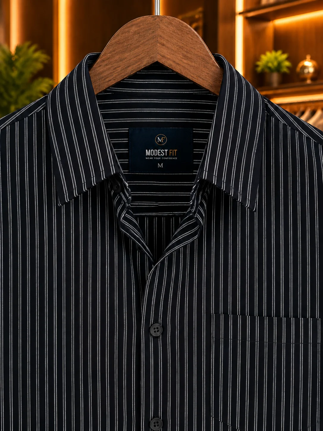 Light Navy Burgundy Stripe Shirt | MF-0021