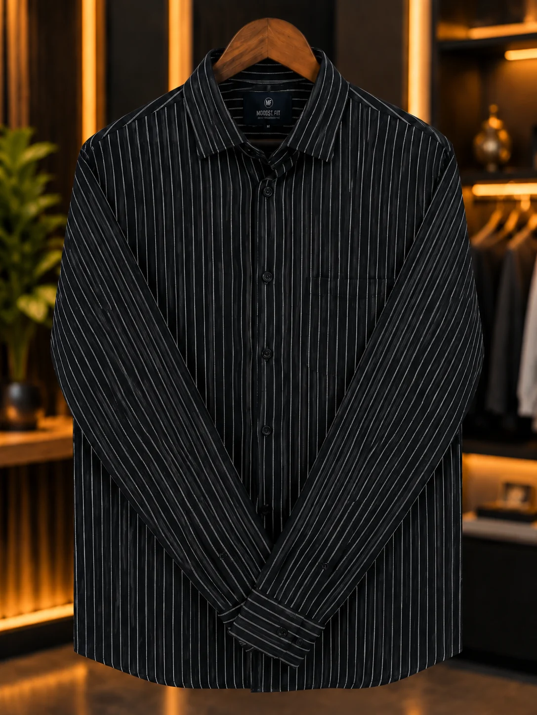 Light Navy Burgundy Stripe Shirt | MF-0021 thumb 2