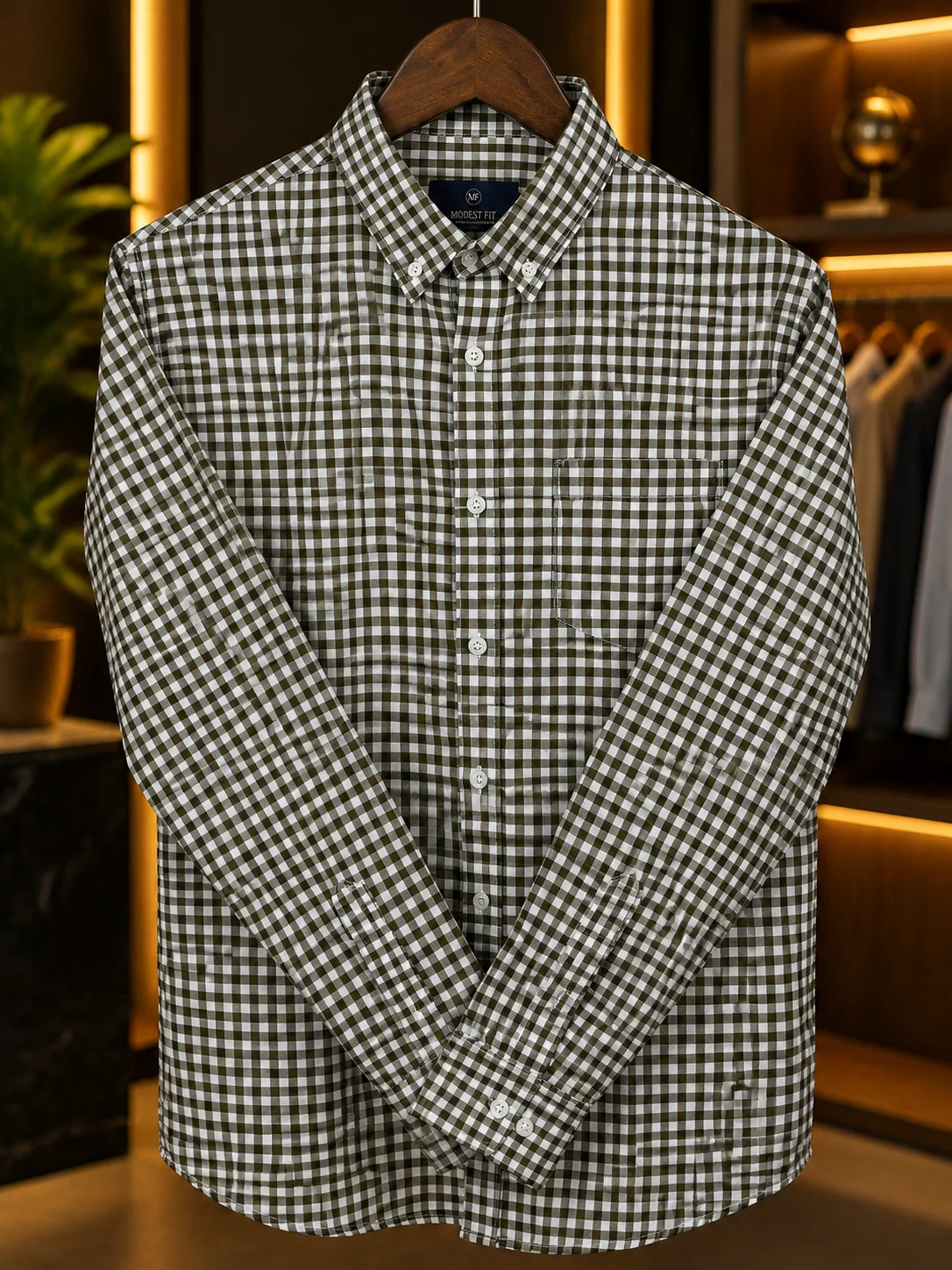 Ivory White Urban Check Shirt | MF-0013 thumb 3