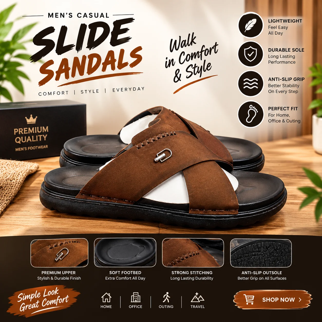 Summer Thick Sole Fashionable Slippers NFER145 image 3