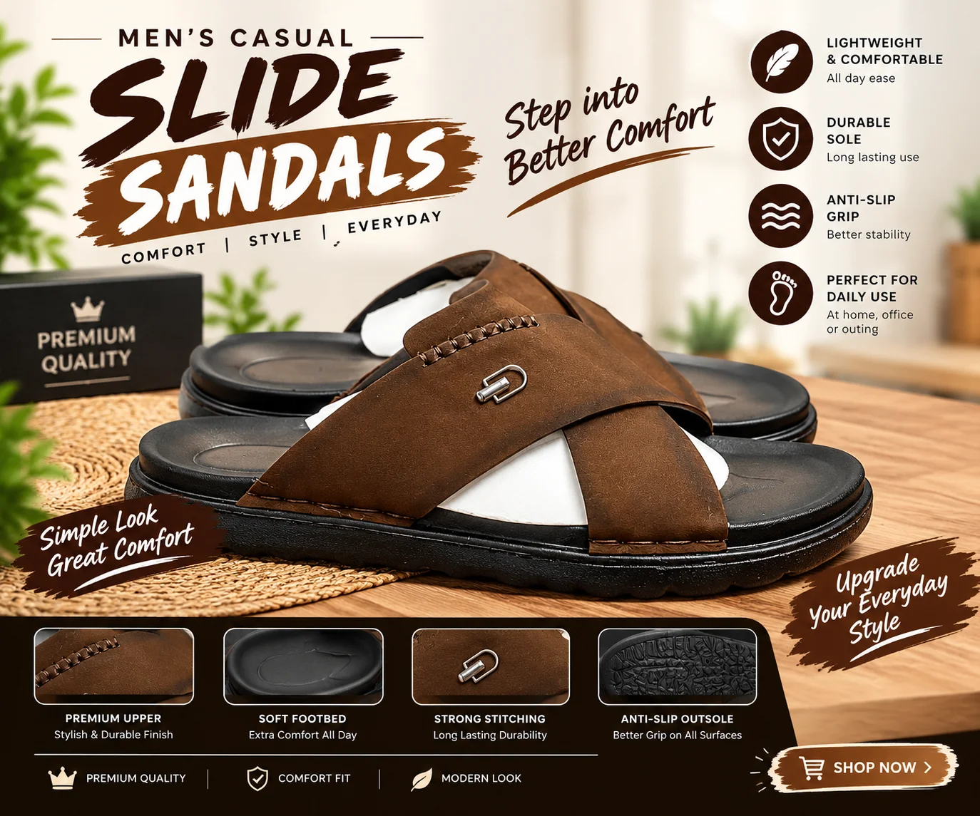 Summer Thick Sole Fashionable Slippers NFER145 image 4