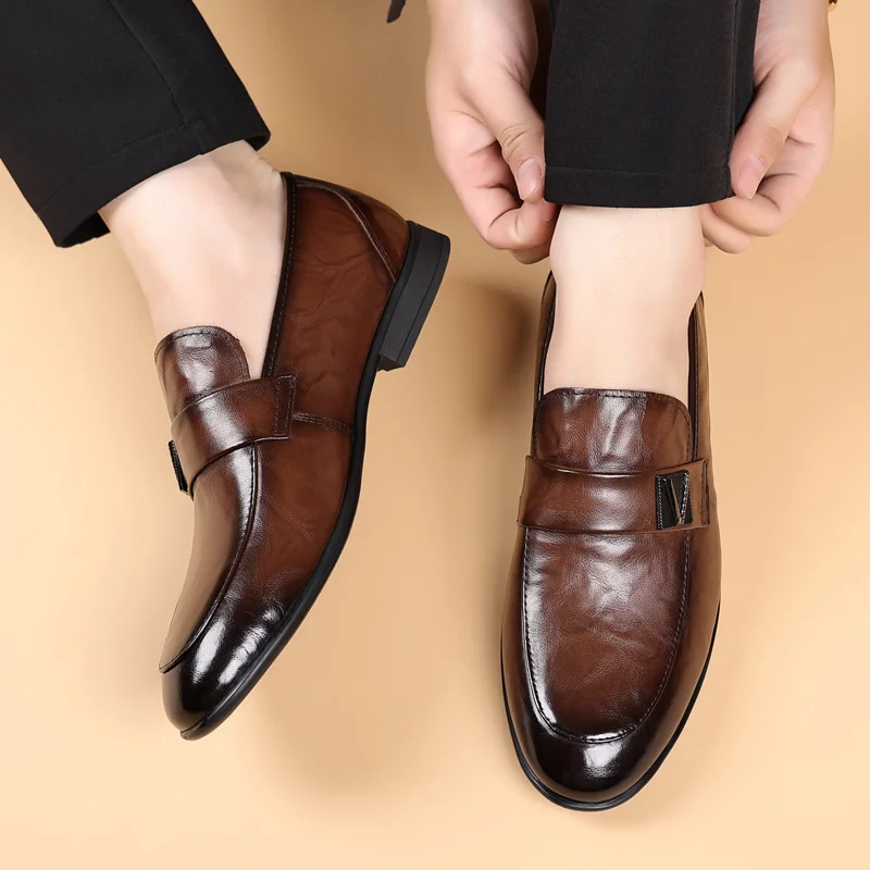 Genuine leather soft sole breathable loafer NFER44 image 2