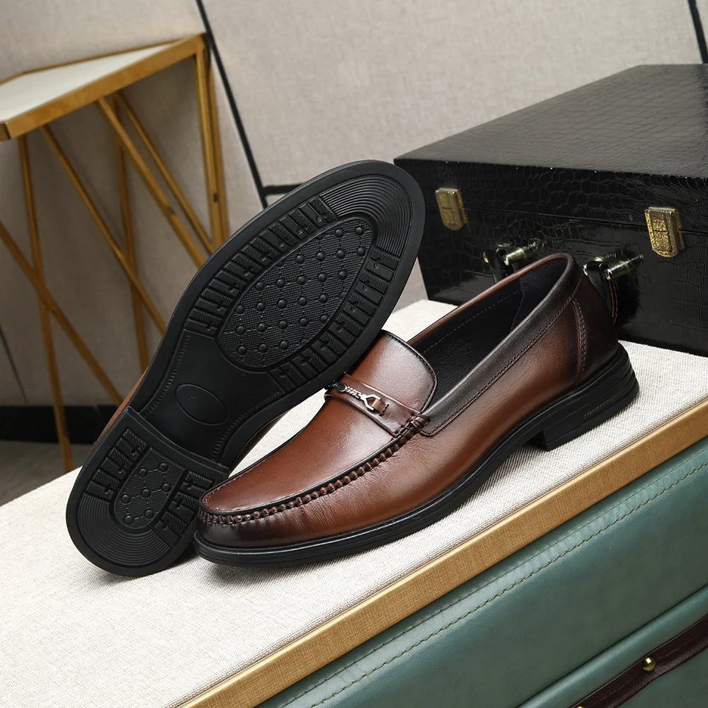 Business Casual Leather Shoes Low Heel Comfortable Professional Work Shoes Wholesale NFER1512 image 3