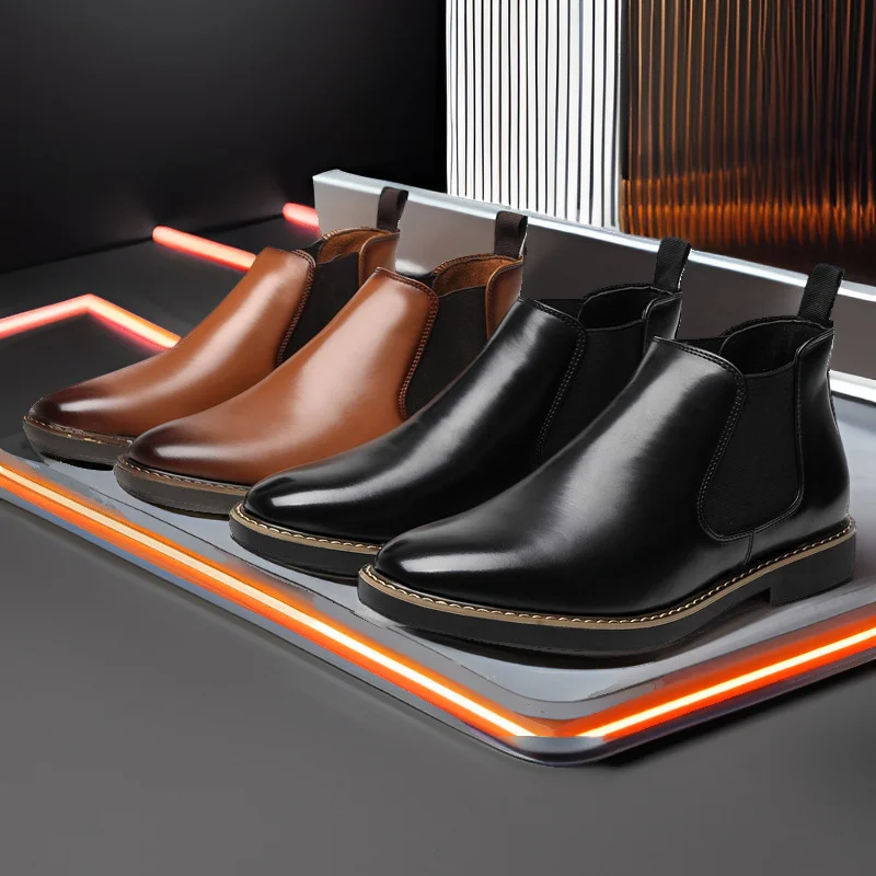 British style trendy slip-on chelsea boots NFER38 image 2