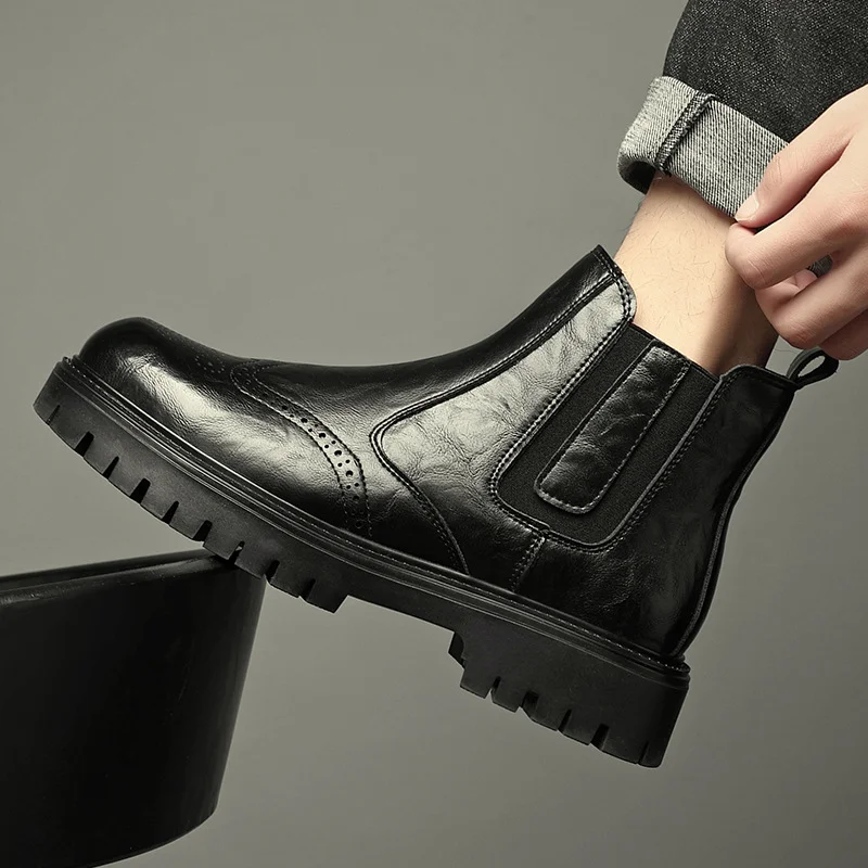 Genuine Leather Mid-top Martin Boot NFER1638 image 3