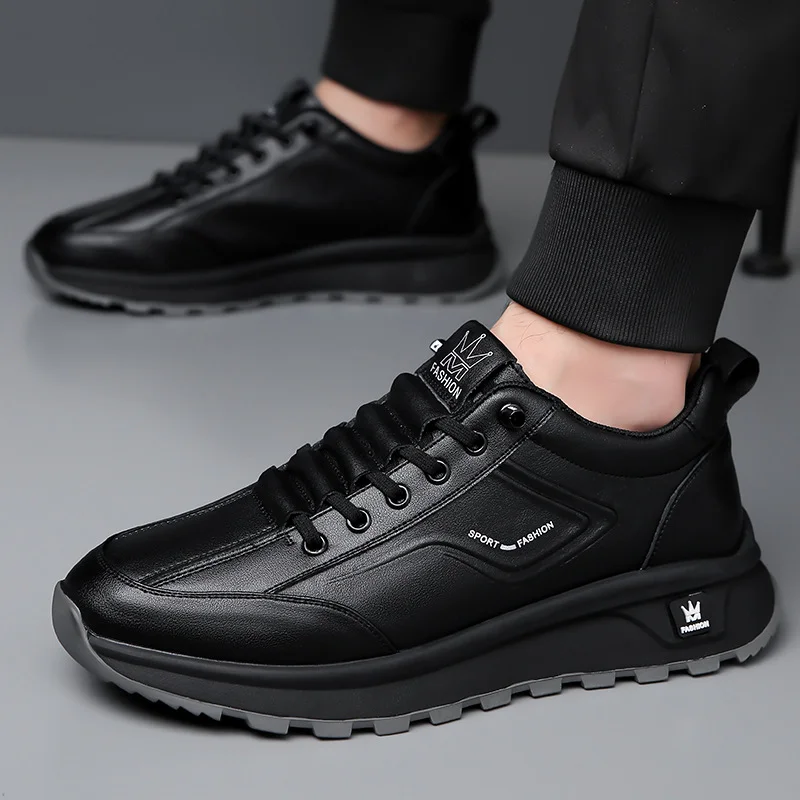 Round head cotton leather casual shoes NFES162 image 4