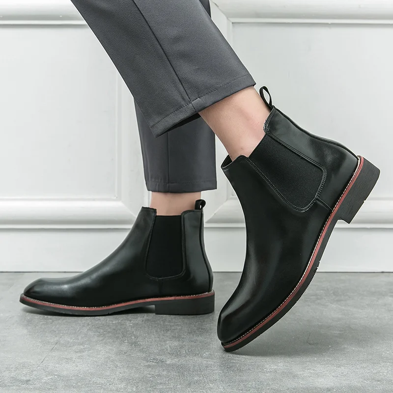 Breathable pointed toe short chelsea boots NFES174 image 2
