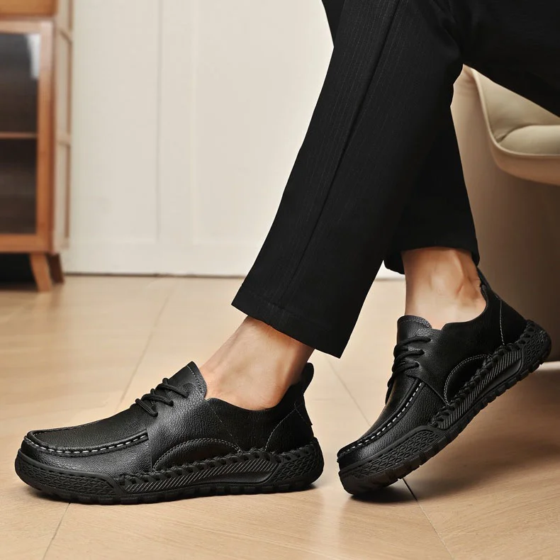 Low-top lace-up leather casual shoes NFER740 image 3
