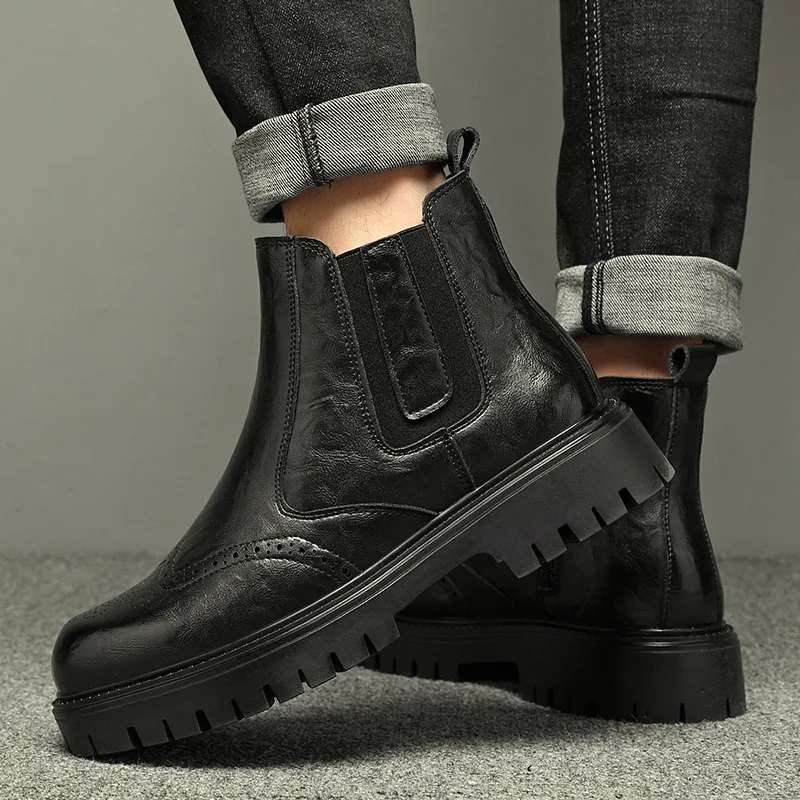 Genuine Leather Mid-top Martin Boot NFER1638 image 2
