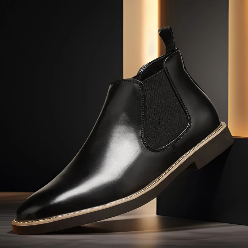 British style trendy slip-on chelsea boots NFER38 image 3